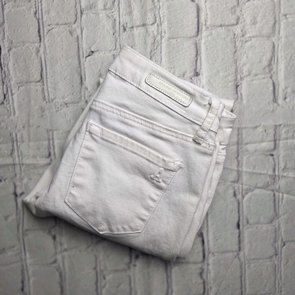 Articles of Society White Distressed Skinny Jeans Raw Hem Size 24 Womens